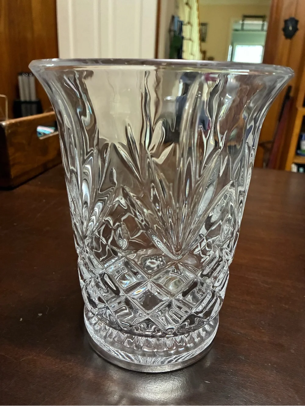 Vintage DePlomb Lead Crystal Flare Footed Vase - Classic Crystal Look